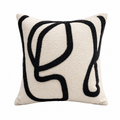 Black and White Art Line Decorative Pillow