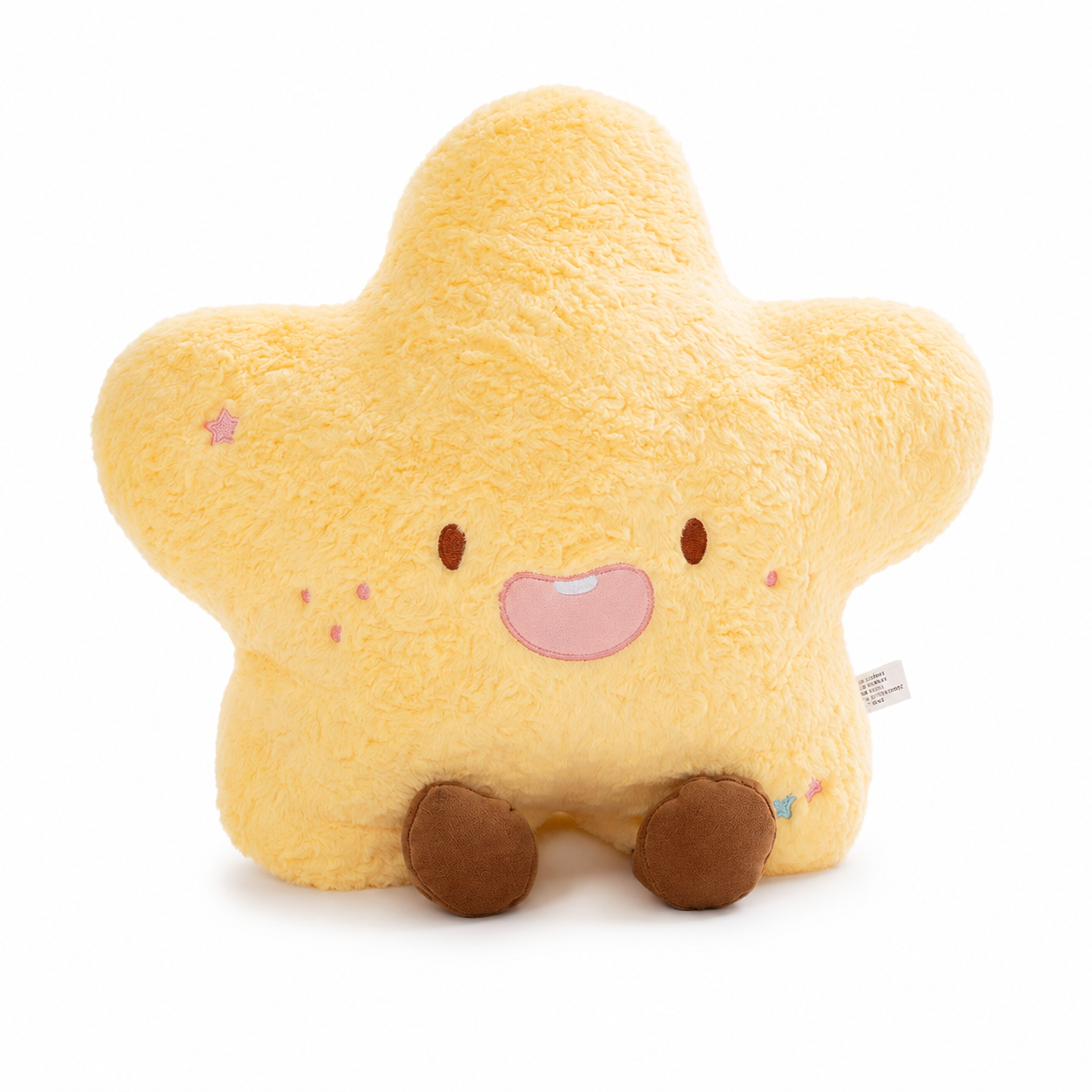 Yellow Star Character Pillow with Brown Feet