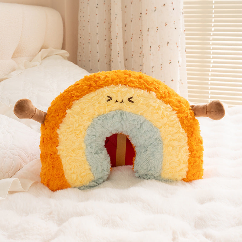 Rainbow Plush Pillow for Sofa and Bed