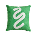 Green Curved-Line Decorative Pillow