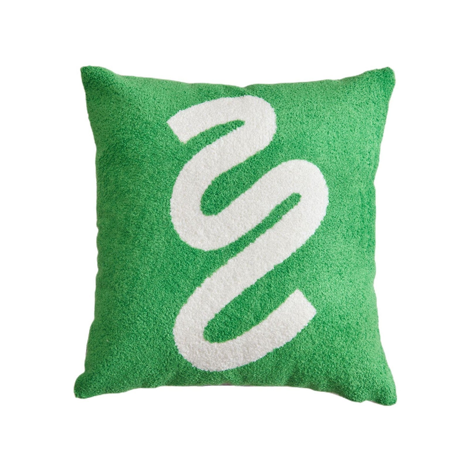 Green Curved-Line Decorative Pillow