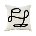 Geometric Line Decorative Pillow, Black White